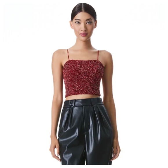 ALICE + OLIVIA Crystal Embellished Crop Top - Picture 12 of 17